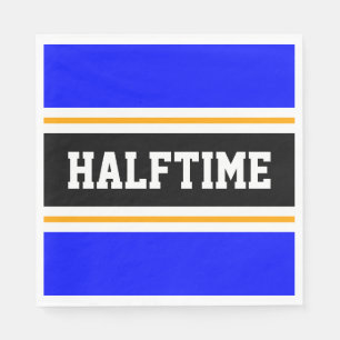 Athletic Blue Yellow Black White HALFTIME Stripes Napkin