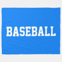 Athletic Bold White BASEBALL Text On Bright Blue