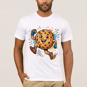 Athletic Chocolate Chip Cookie Running Cartoon Mas T-Shirt