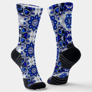 Athletic Crew Sock with Blue White Colours