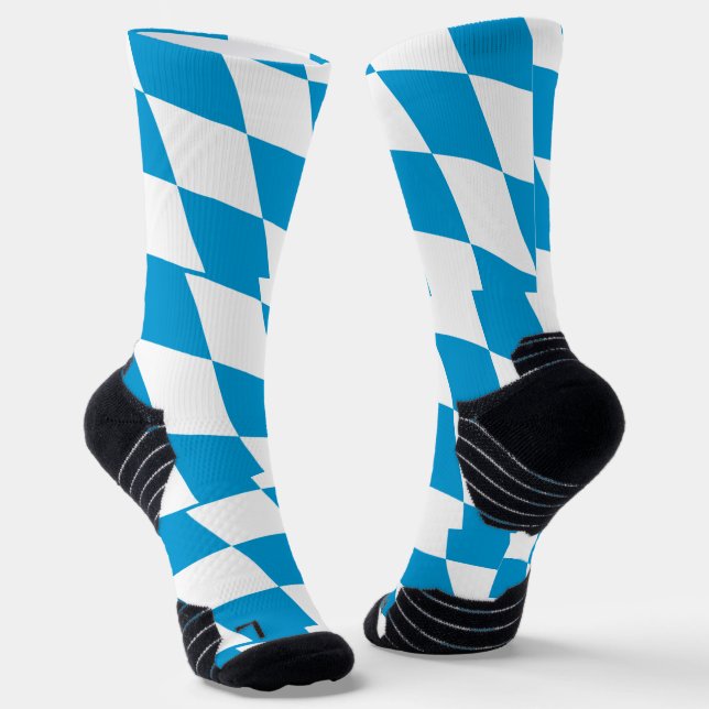 Athletic Crew Sock with flag of Bavaria, Germany (Angled)