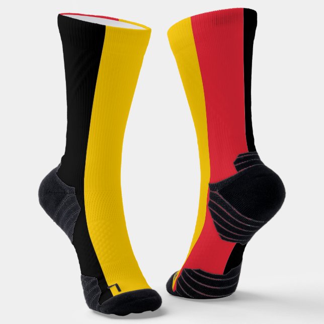 Athletic Crew Sock with flag of Belgium (Angled)