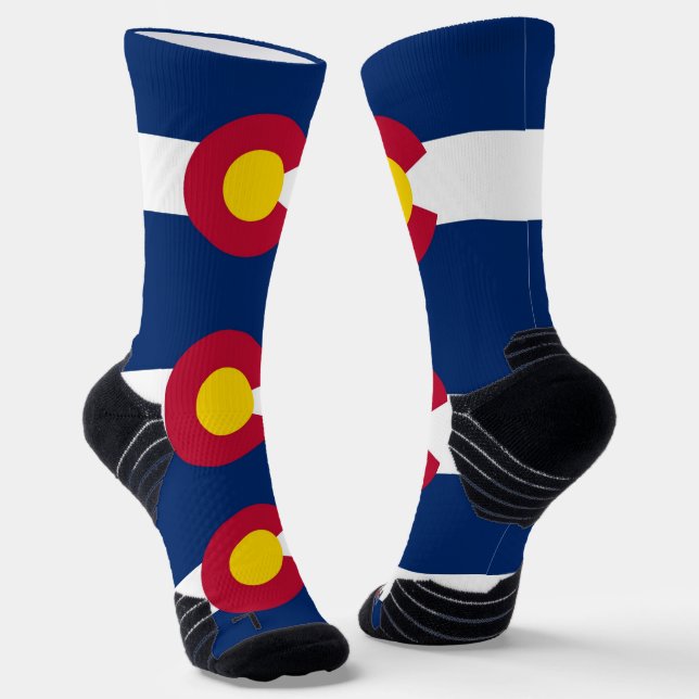 Athletic Crew Sock with flag of Colorado, U.S. (Angled)