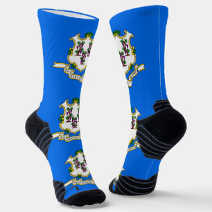 Athletic Crew Sock with flag of Connecticut, U.S.