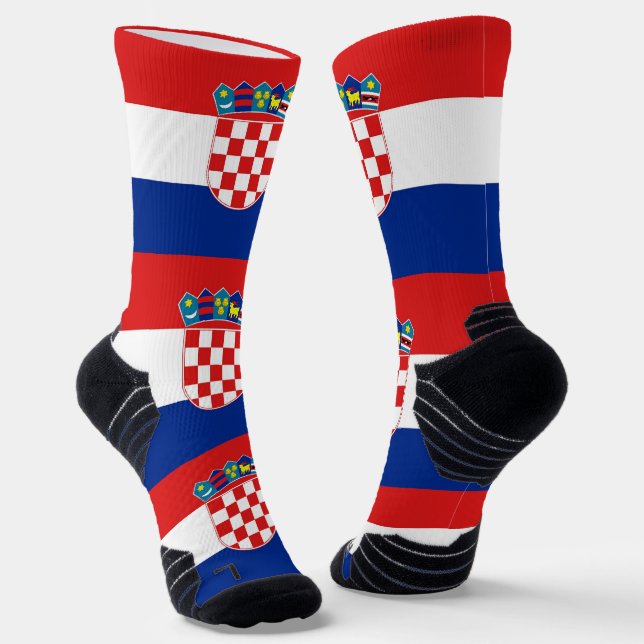 Athletic Crew Sock with flag of Croatia (Angled)