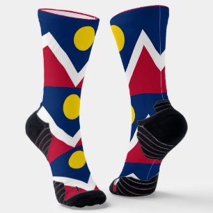 Athletic Crew Sock with flag of Denver City, U.S.