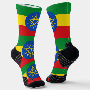 Athletic Crew Sock with flag of Ethiopia