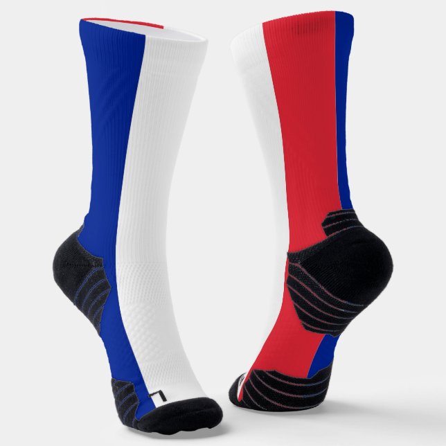 Athletic Crew Sock with flag of France (Angled)