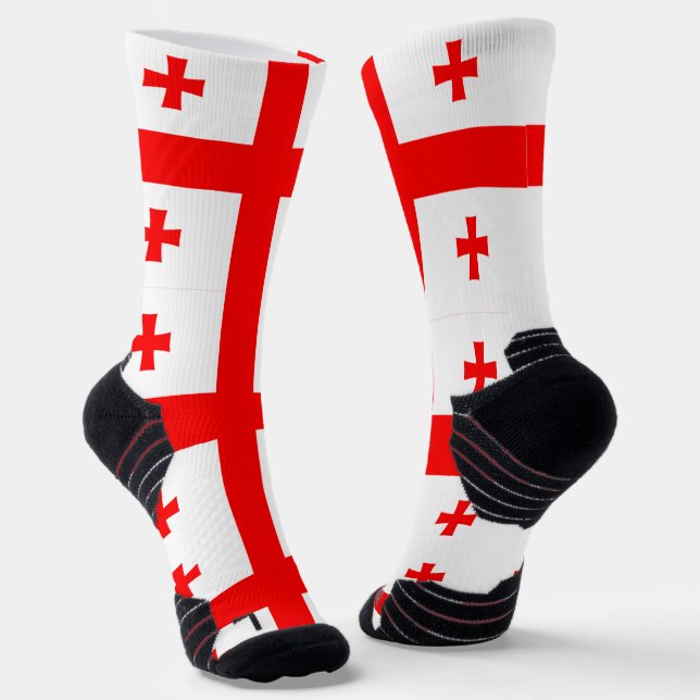 Athletic Crew Sock with flag of Georgia (Angled)