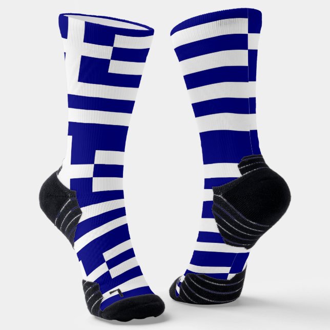 Athletic Crew Sock with flag of Greece (Angled)