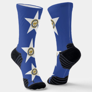 Athletic Crew Sock with flag of Houston, U.S.A.