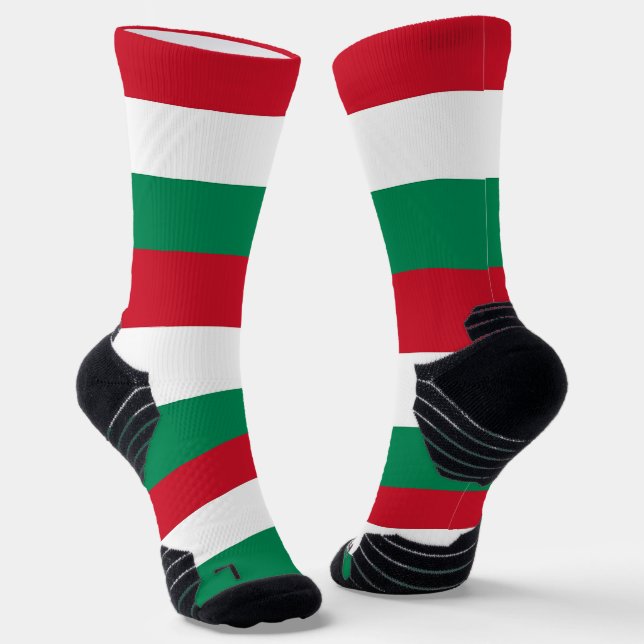 Athletic Crew Sock with flag of Hungary (Angled)
