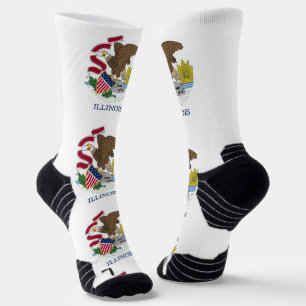 Athletic Crew Sock with flag of Illinois, U.S.