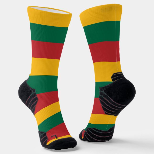 Athletic Crew Sock with flag of Lithuania (Angled)
