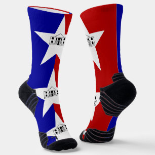 Athletic Crew Sock with flag of San Antonio, U.S.