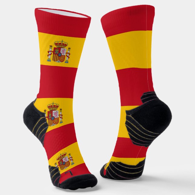 Athletic Crew Sock with flag of Spain (Angled)