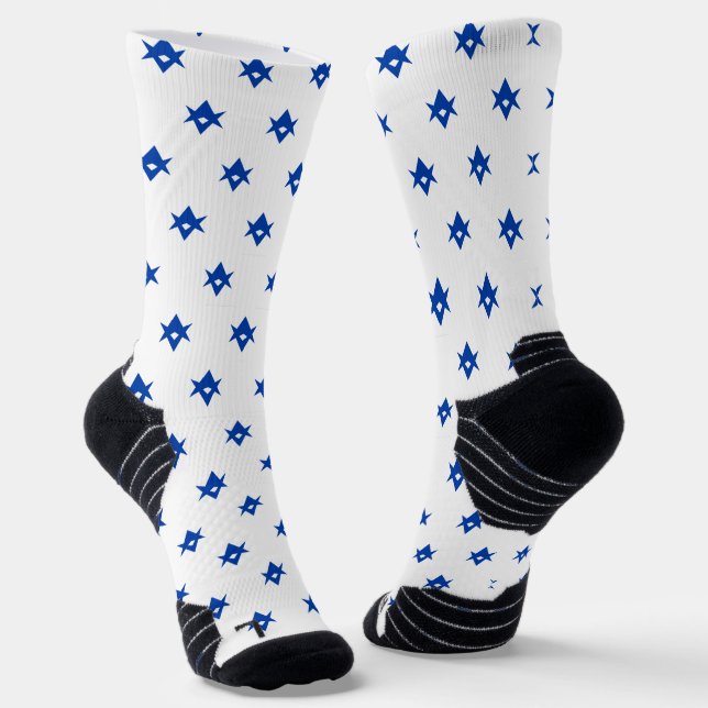 Athletic Crew Sock with flag of Toyota City, Japan (Angled)