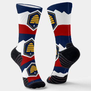 Athletic Crew Sock with flag of Utah, USA