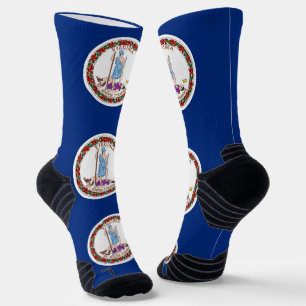 Athletic Crew Sock with flag of Virginia, U.S.A.