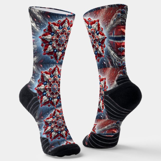 Athletic Crew Sock with Norwegian Colours (Angled)