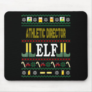 Athletic Director Elf Funny Christmas Gift  Mouse Pad