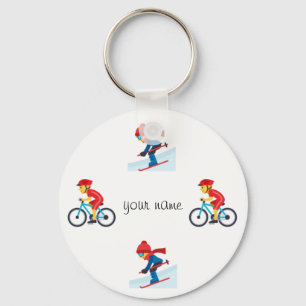 Athletic Emoji and '' Your Name Here " Key Ring