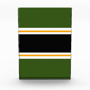 Athletic Forest Green Black Orange Racing Stripes Photo Block