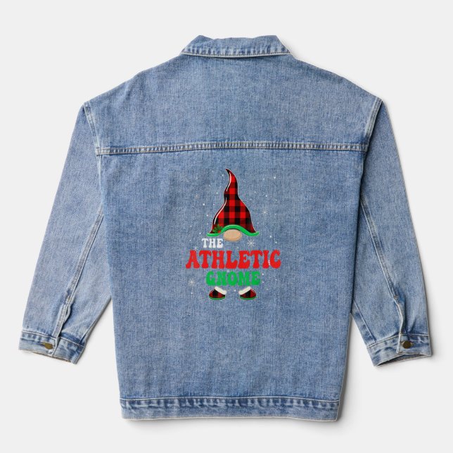 Athletic Gnome Buffalo Plaid Matching Family Chris Denim Jacket (Back)