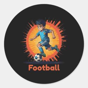 Athletic International Footbyll Soccer Player Classic Round Sticker