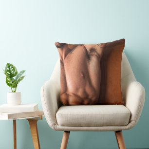 Athletic Male Torso & Fitness Body Accent Throw Cushion