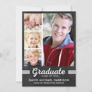 Athletic Multi-Photo Graduation Party Invitation