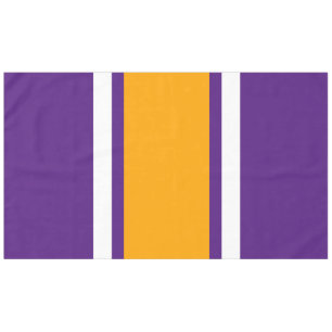 Athletic Royal Purple Orange White Racing Stripes Tablecloth