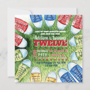 Athletic Shoes Square Invitation