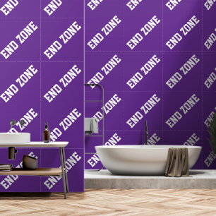 Athletic Slant White END ZONE Text On Bold Purple Wallpaper