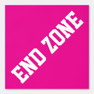 Athletic Slant White END ZONE Text On Hot Pink Wallpaper