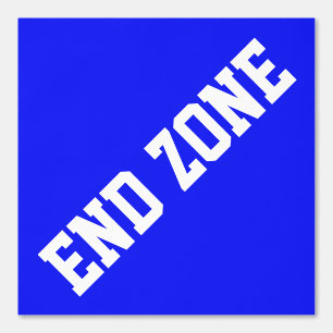 Athletic Slant White END ZONE Text On Vivid Blue Wallpaper