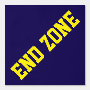 Athletic Slant Yellow END ZONE Text On Navy Blue Wallpaper