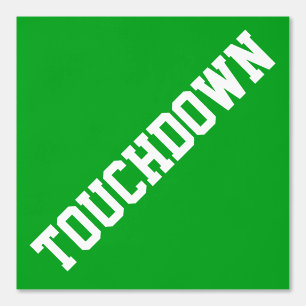 Athletic Slant Yellow TOUCHDOWN On Bright Green Wallpaper