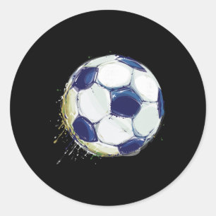 Athletic Soccer Football Ball Sports Player Classic Round Sticker