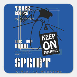 Athletic Sport keep on Pushing   Square Sticker