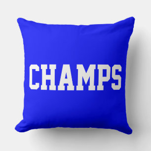 Athletic Sporty CHAMPS White Text On Royal Blue Cushion