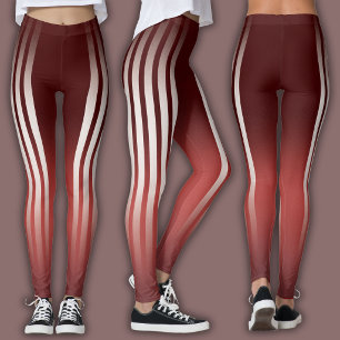 Athletic Stripe Burgundy Leggings