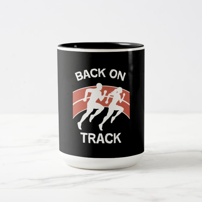 Athletic Track Runners | Track Athletes | Runners  Two-Tone Coffee Mug (Center)