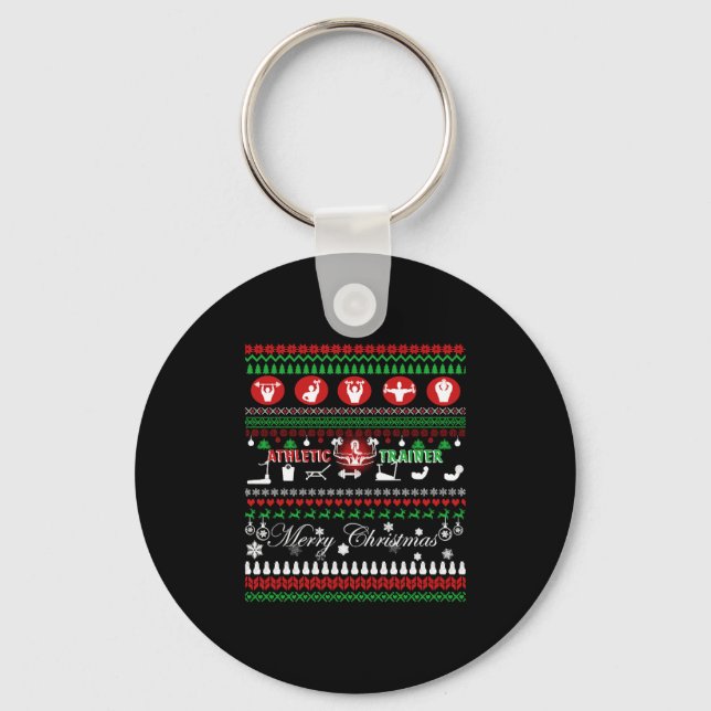Athletic Trainer Christmas Shirts Key Ring (Front)
