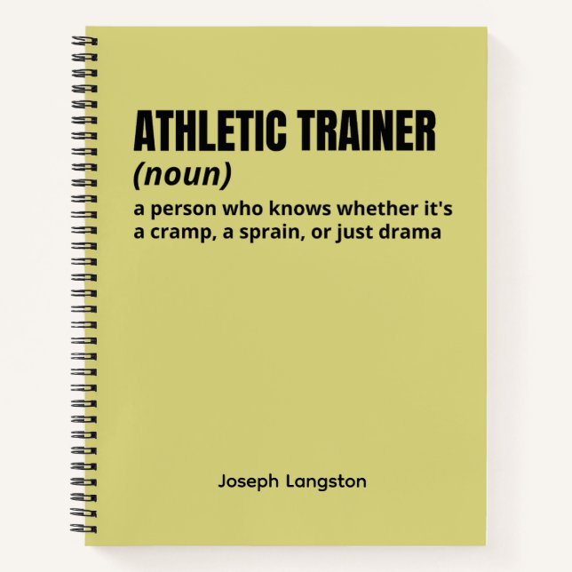 Athletic Trainer Definition – Witty Notebook Gift (Front)