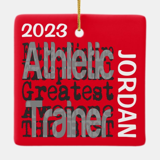 Athletic Trainer Extraordinaire CUSTOM Ceramic Ornament (Back)