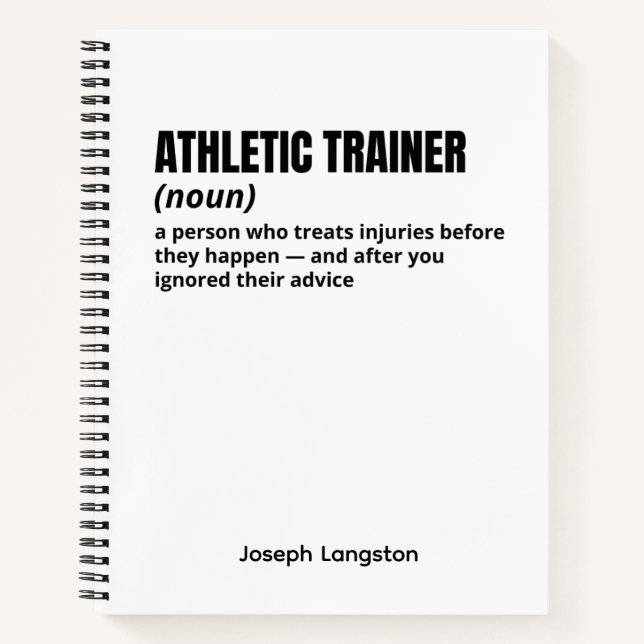 Athletic Trainer Office Humour Definition Notebook (Front)