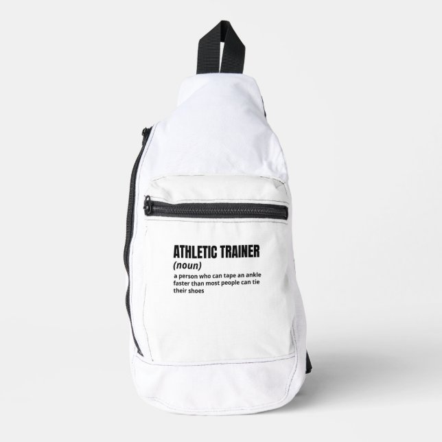 Athletic Trainer - Witty Definition Sling Bag (Front)