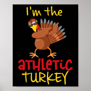 Athletic Turkey Matching Family Group Thanksgiving Poster