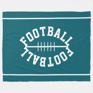 Athletic White FOOTBALL Text Stripes On Fleece Blanket
